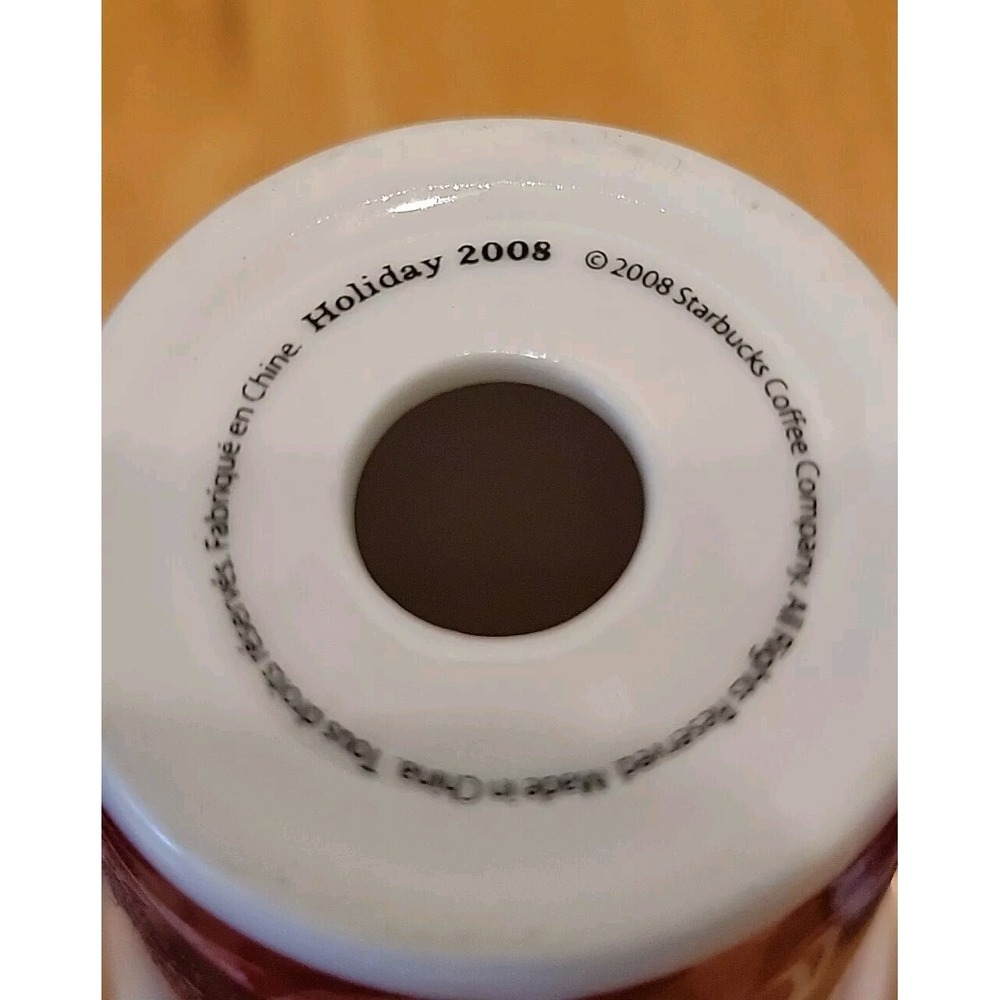 Starbucks Holiday Ceramic Mini Travel Mug Ornaments 2006 2008 2014 Set of 3 Red - Picture 7 of 8